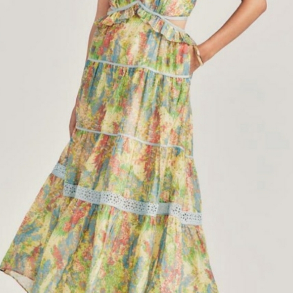 Loveshackfancy Madsen Dress Pastel Fields Maxi NEW - Picture 5 of 7